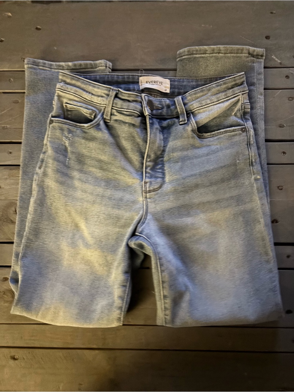 Evereve Womand Light Blue Slim Straight Jeans Size 27 Waist 28” Inseam 26”